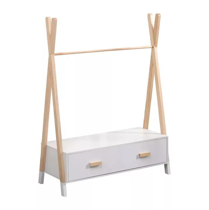 KIDS' CLOTHES HANGER WITH DRAWERS PASCHAL HM2491.03 MELAMINE-PINE WOOD 80x40x130Hcm.