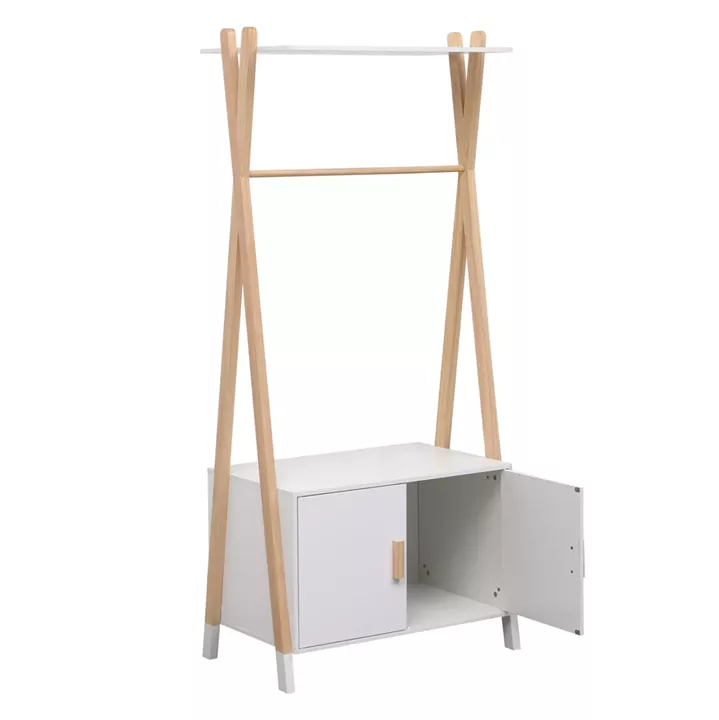 ΚΡΕΜΑΣΤΡΑ ΠΑΙΔΙΚH ΜΕ ΝΤΟΥΛΑΠΙ PASCHAL HM2495.03 ΜΕΛΑΜΙΝΗ-ΞΥΛΟ ΠΕΥΚΟΥ 76x44x170Υεκ
