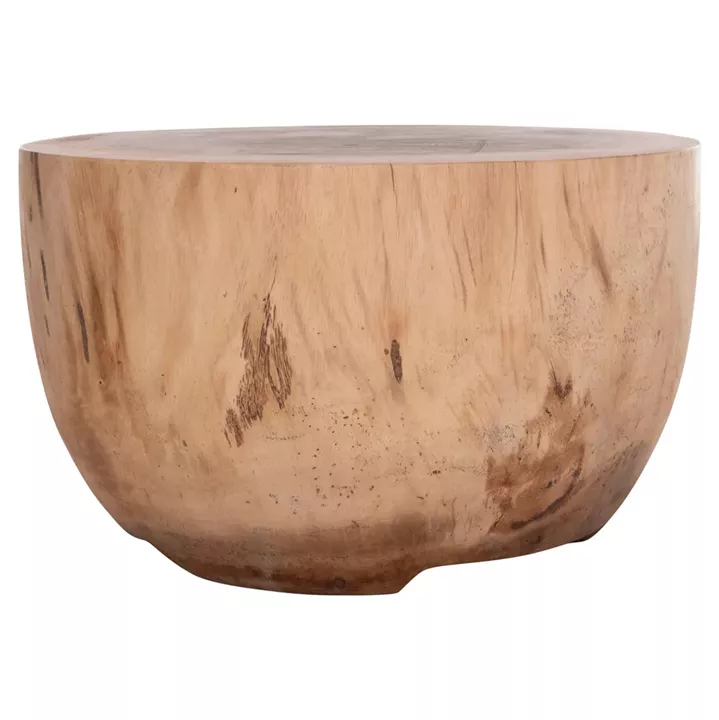COFFEE TABLE ROUND POMPU HM9794.11 SOLID SUAR WOOD IN NATURAL COLOR Φ60x35Hcm.