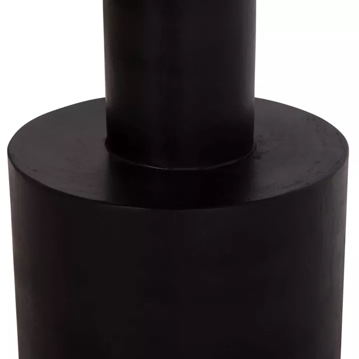 SIDE TABLE BERMAL HM9889.12 SOLID SUAR WOOD IN BLACK COLOR Φ35x65Hcm.