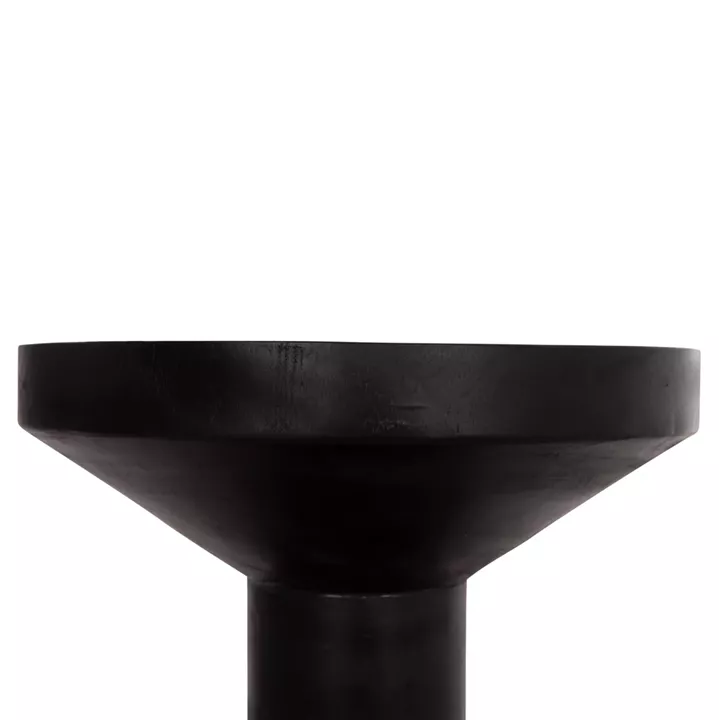 SIDE TABLE BERMAL HM9889.12 SOLID SUAR WOOD IN BLACK COLOR Φ35x65Hcm.