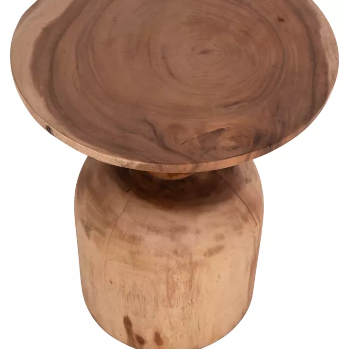 SIDE TABLE ROUND PUMBE HM9891.11 SOLID SUAR WOOD IN NATURAL COLOR Φ40x50Hcm.
