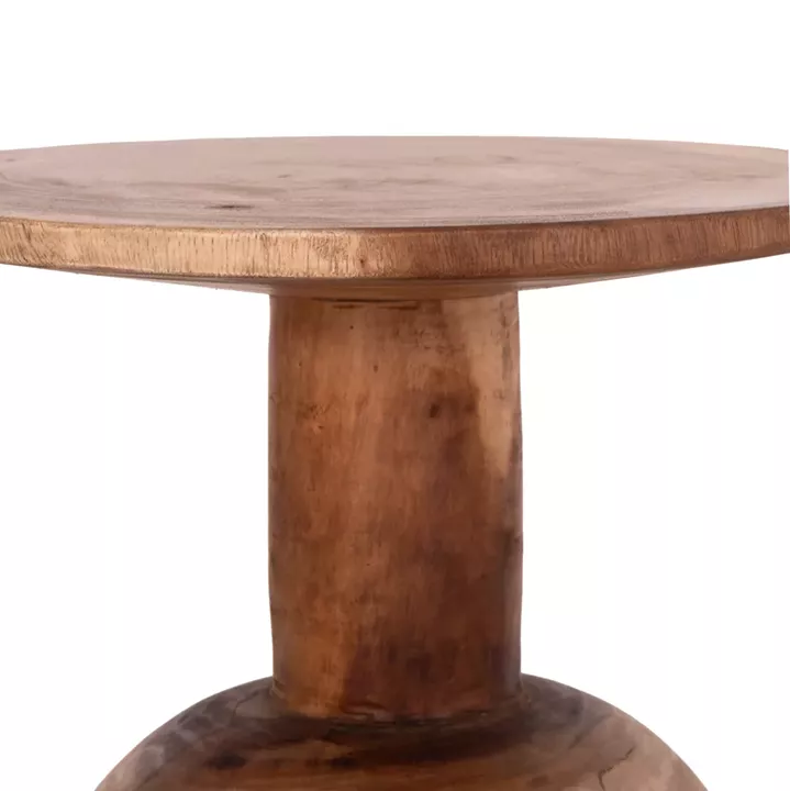 SIDE TABLE ROUND PUMBE HM9891.11 SOLID SUAR WOOD IN NATURAL COLOR Φ40x50Hcm.