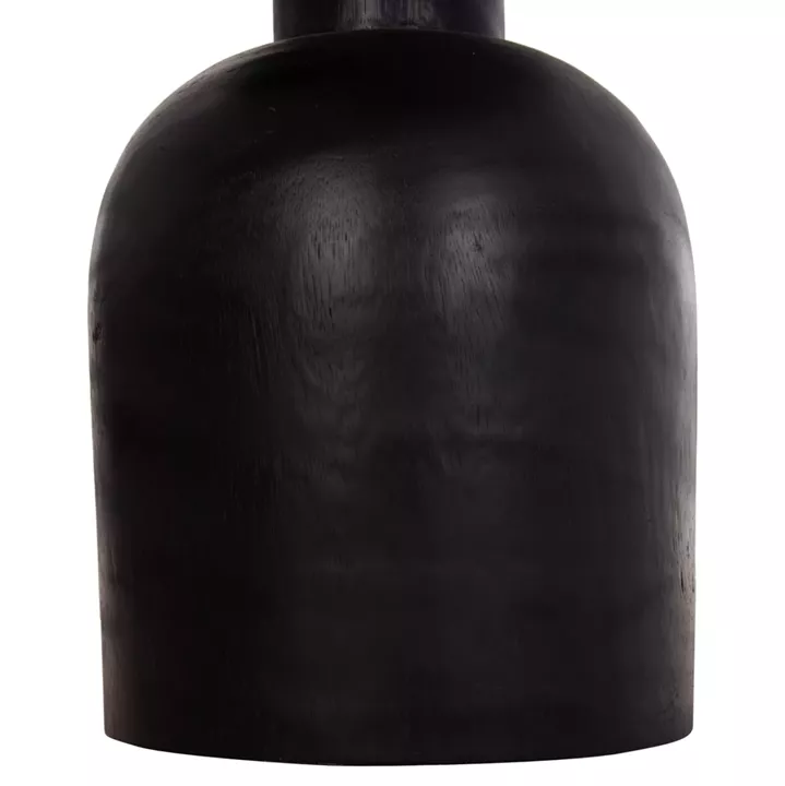 SIDE TABLE ROUND PUMBE HM9891.12 SOLID SUAR WOOD IN BLACK COLOR Φ40x50Hcm.