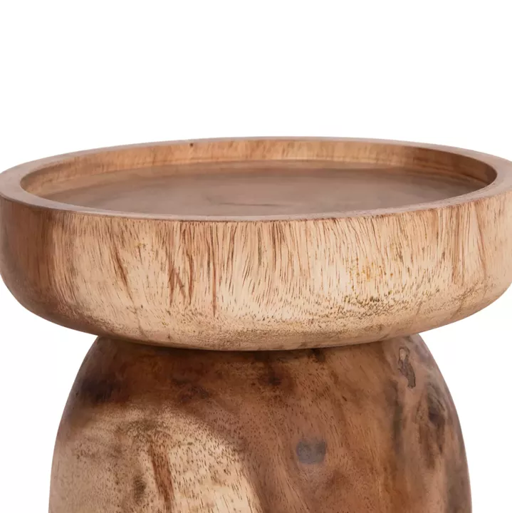 SIDE TABLE LOKI HM9899.11 SOLID SUAR WOOD IN NATURAL Φ30x50Hcm.