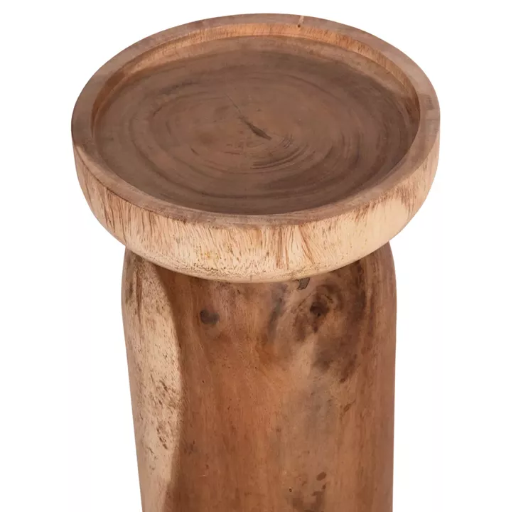 SIDE TABLE LOKI HM9899.11 SOLID SUAR WOOD IN NATURAL Φ30x50Hcm.