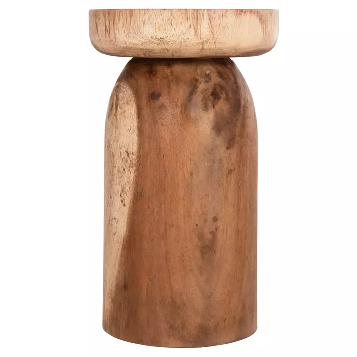 SIDE TABLE LOKI HM9899.11 SOLID SUAR WOOD IN NATURAL Φ30x50Hcm.