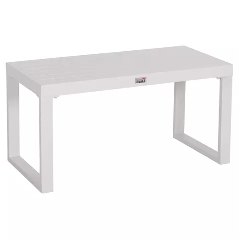 SUNLOUNGER SIDE TABLE SENTRY HM6275.01 ALUMINUM IN WHITE 87x43,5x45Hcm.