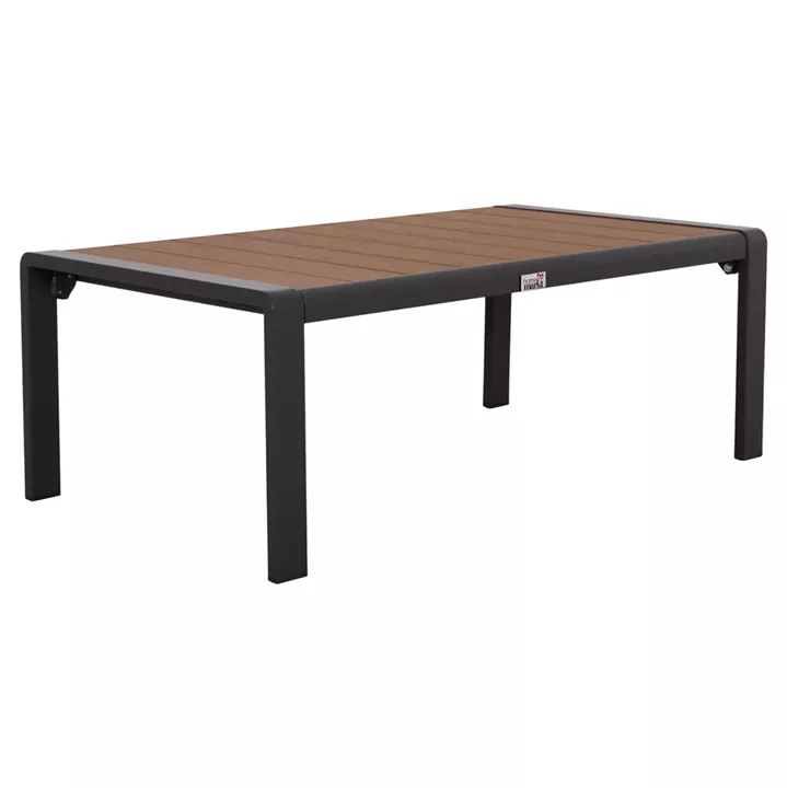 SUNLOUNGER SIDE TABLE BENTRY HM6276.03 ALUMINUM IN DARK GREY--POLYWOOD 100x56x35Hcm.