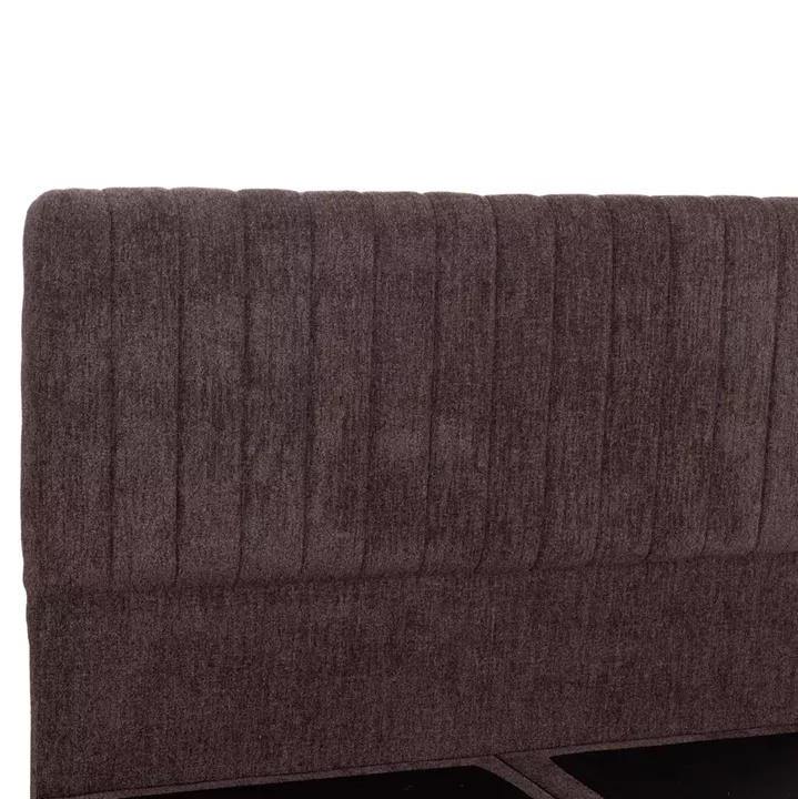 BED DOUBLE-SIZE HILDA HM717.02 BROWN BOUCLE FABRIC--FOR MATTRESS 160x200cm