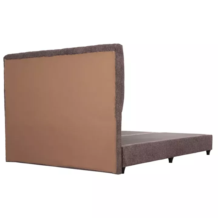 BED DOUBLE-SIZE HILDA HM717.02 BROWN BOUCLE FABRIC--FOR MATTRESS 160x200cm