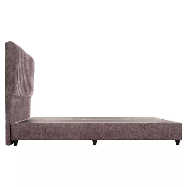 BED DOUBLE-SIZE HILDA HM717.02 BROWN BOUCLE FABRIC--FOR MATTRESS 160x200cm