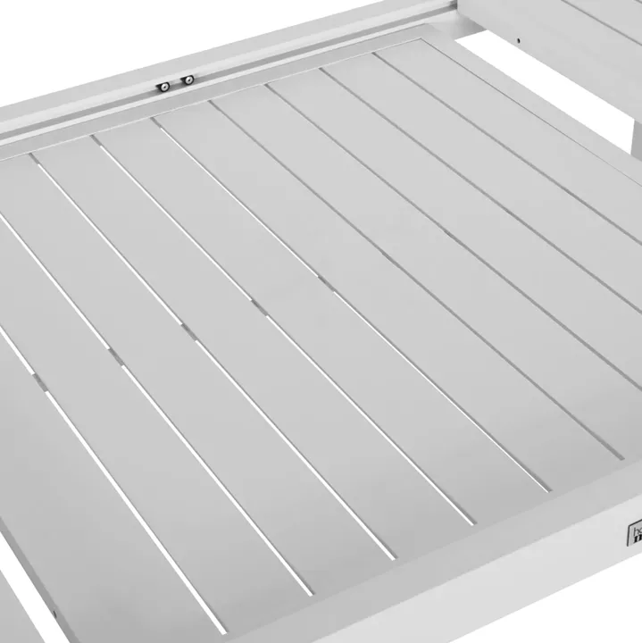 EXTENDABLE DINING TABLE KRUM HM6277.01 ALUMINUM IN WHITE 160-240x90x73Hcm.