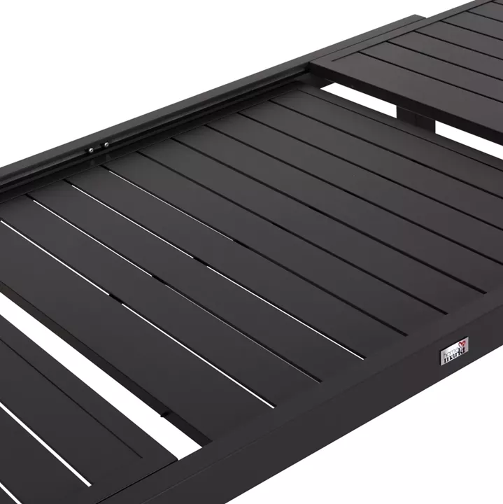EXTENDABLE DINING TABLE KRUM HM6277.03 ALUMINUM IN DARK GREY 160-240x90x73Hcm.
