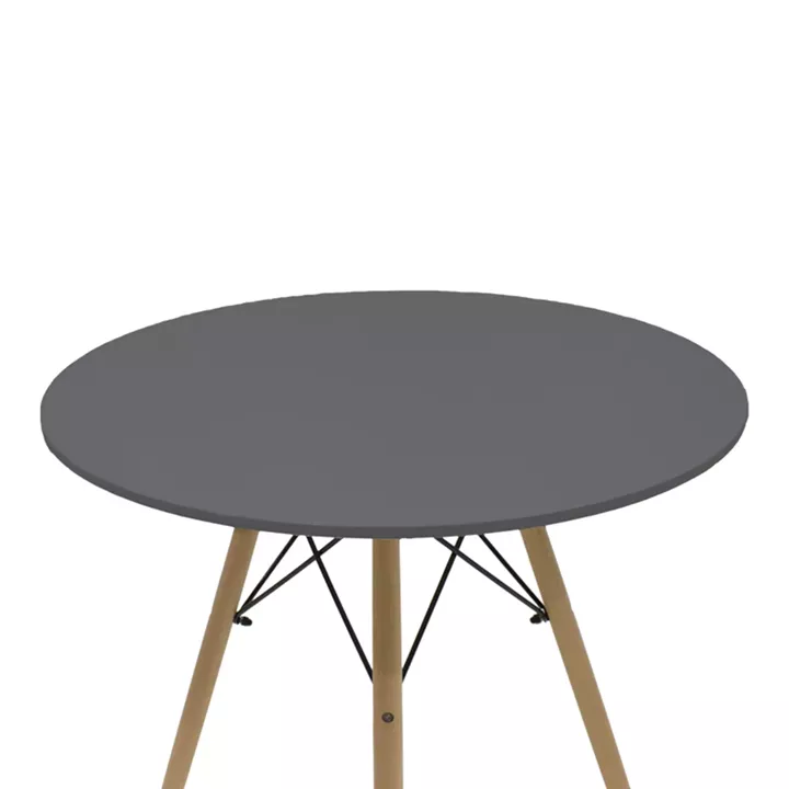 Dining table set of 5 pieces Julita-Parker pakoworld madf in black-natural color D80x73cm
