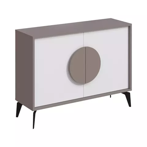 Μπουφές Gora pakoworld σε μόκα - λευκή απόχρωση 110x35.6x82εκ