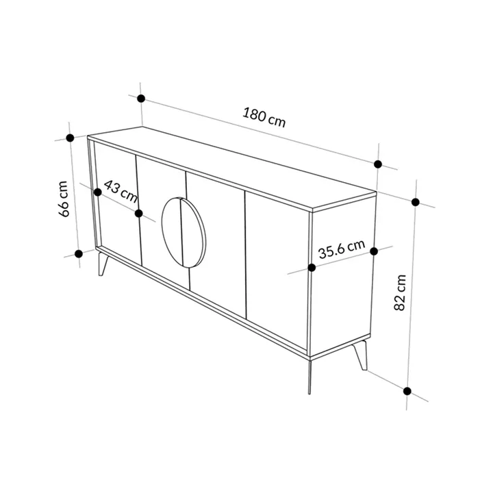 Buffet Gora pakoworld in white-mocha color 180x35.6x82cm