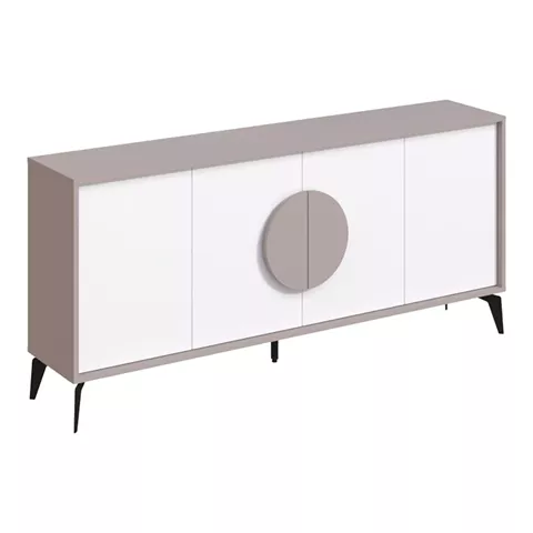 Μπουφές Gora pakoworld σε λευκή με μόκα απόχρωση  180x35.6x82εκ
