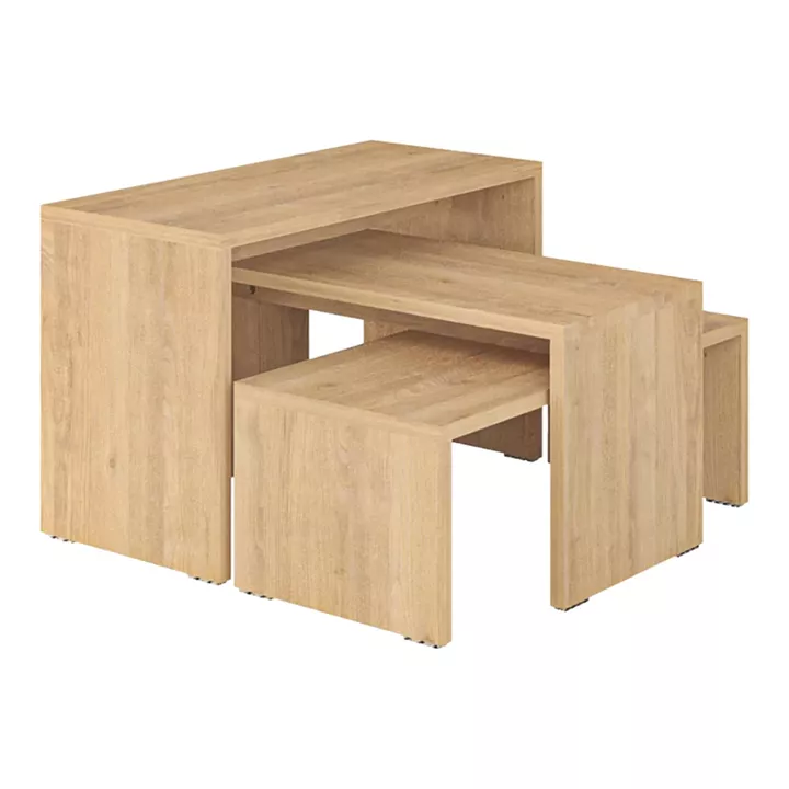 Kantar pakoworld coffee tables set of 3 in natural color 65x30x39cm