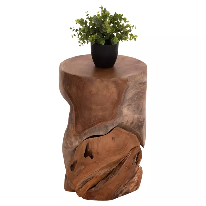 SIDE STOOL/TABLE STOMP HM9350.11 TEAK WOOD--NATURAL COLOR Φ30x45Hcm.