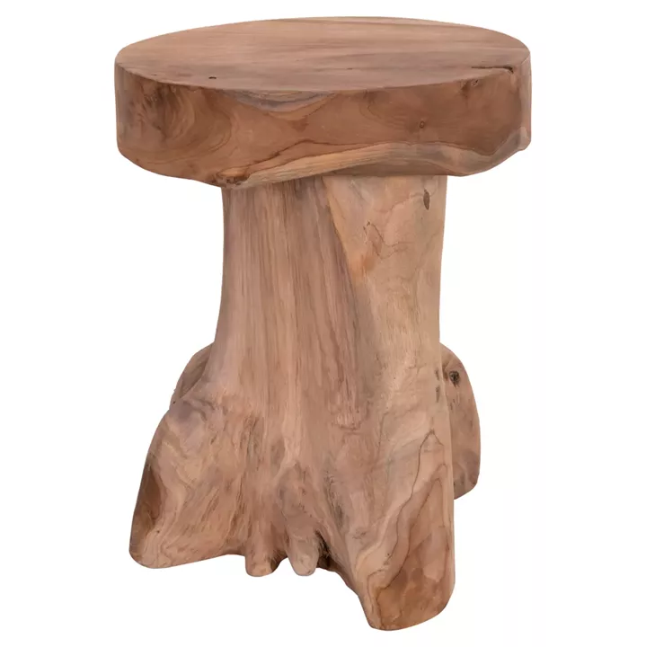 SIDE TABLE LOGG HM9351.11 SOLID TEAK NATURAL COLOR Φ35X45Hcm