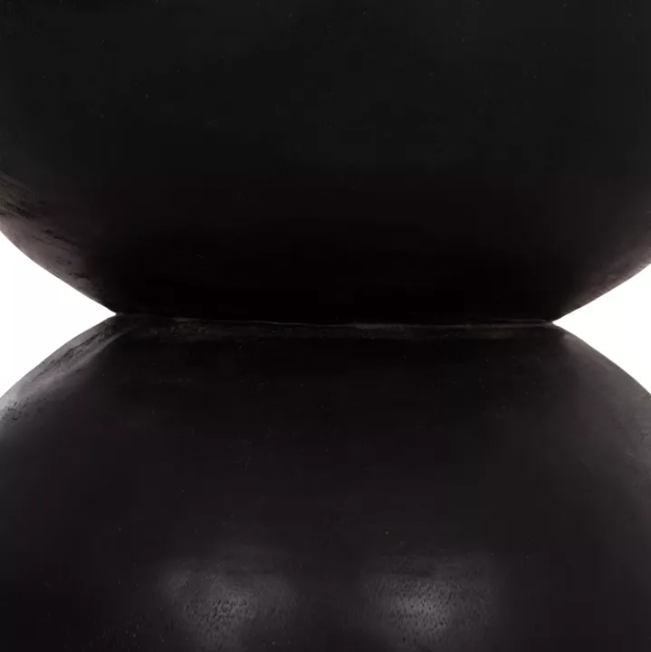 ROUND STOOL FEBRY HM9753.12 SOLID SUAR WOOD IN BLACK Φ35x45Hcm.