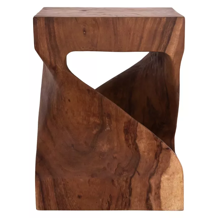STOOL GEBO HM9754.21 SQUARE--SUAR WOOD IN DARK NATURAL 35x35x45Hcm.