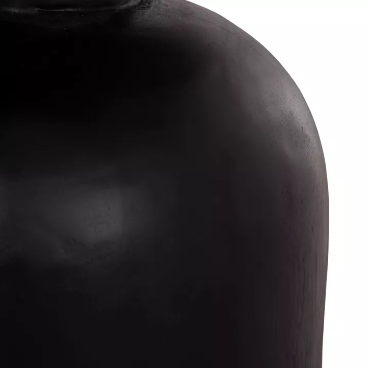 SIDE TABLE ROUND PUMBE-s HM9892.12 SOLID SUAR WOOD IN BLACK COLOR Φ40x40Hcm.