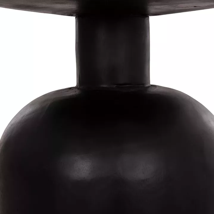 SIDE TABLE ROUND PUMBE-s HM9892.12 SOLID SUAR WOOD IN BLACK COLOR Φ40x40Hcm.