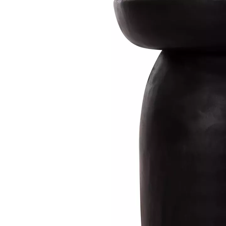 SIDE TABLE LOKI HM9899.12 SOLID SUAR WOOD IN BLACK Φ30x50Hcm.