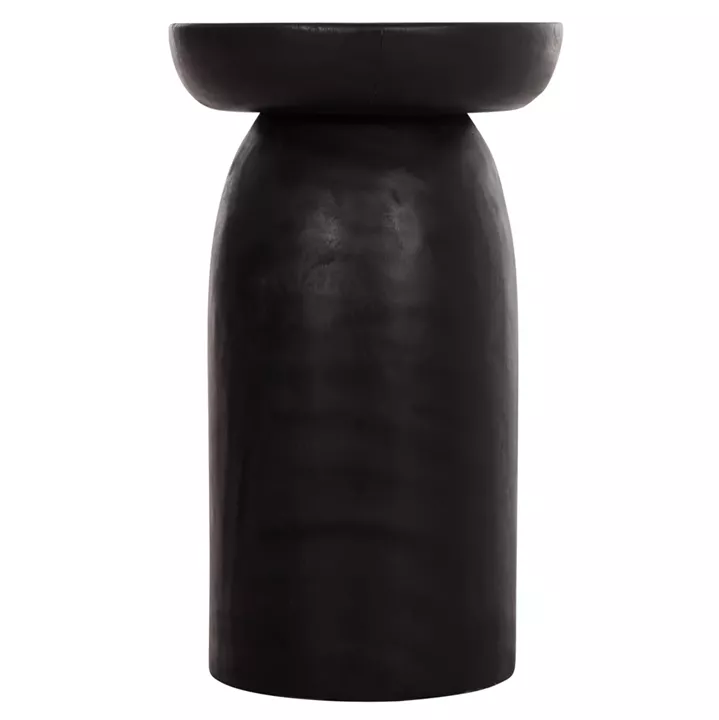 SIDE TABLE LOKI HM9899.12 SOLID SUAR WOOD IN BLACK Φ30x50Hcm.