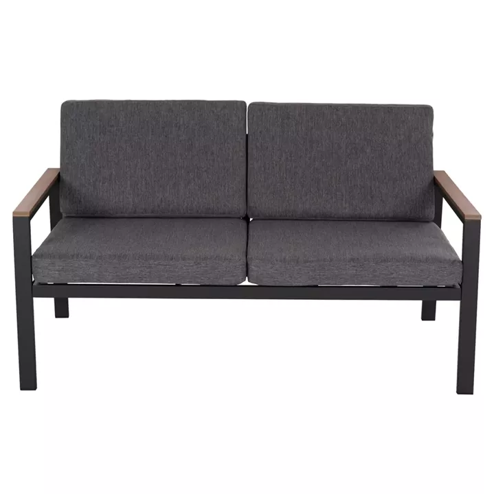OUTDOOR 2-SEATER SOFA SAFIN HM6279.03 ALUMINUM & CUSHIONS IN ANTHRACITE 140x70x77Hcm.
