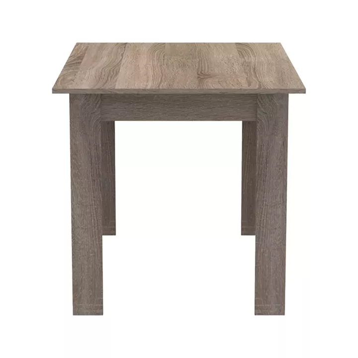Dining table set of 5 pieces Manka-Gaston  pakoworld in sonoma truffle-black color 110x80x77cm