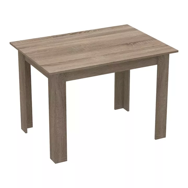 Dining table set of 5 pieces Manka-Gaston  pakoworld in sonoma truffle-black color 110x80x77cm