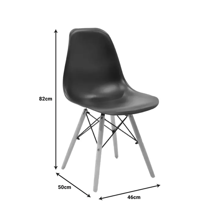 Dining table Natali-Julita pakoworld set of 3 pcs MDF black-natural legs 80x80x76cm