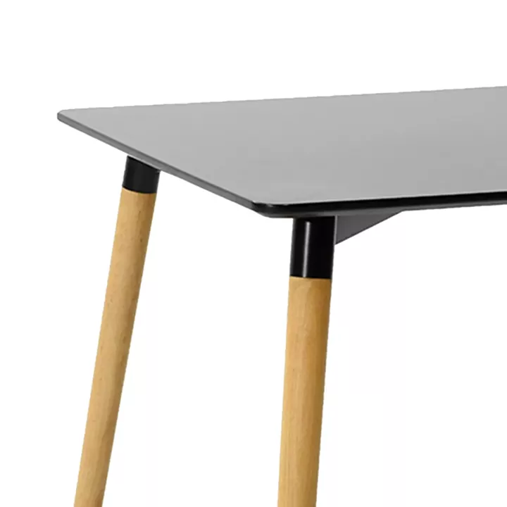 Dining table Natali-Julita pakoworld set of 3 pcs MDF black-natural legs 80x80x76cm