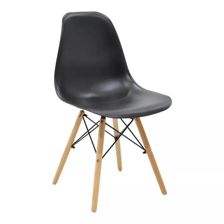 Dining table Natali-Julita pakoworld set of 3 pcs MDF black-natural legs 80x80x76cm