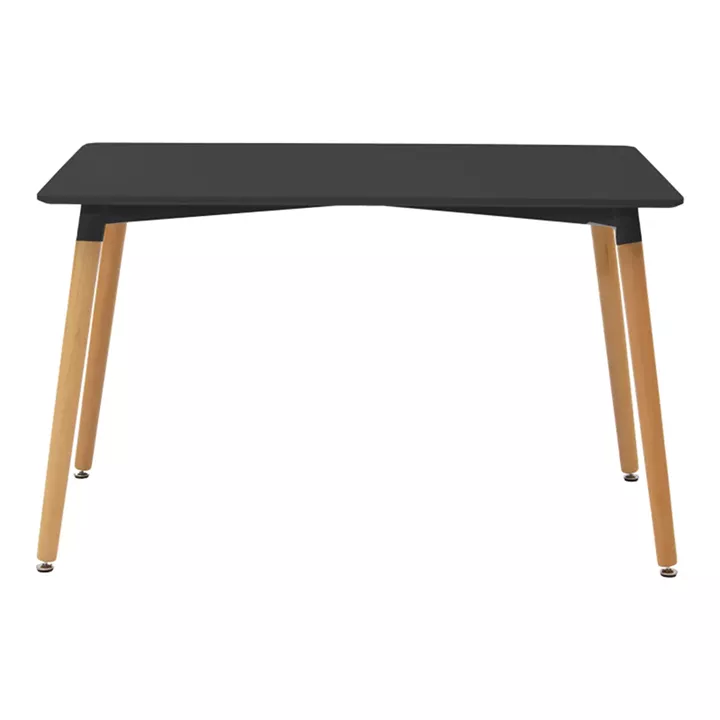 Dining table set of 5 pieces Natali-Caron pakoworld mdf in black--natural color 120x80x76cm
