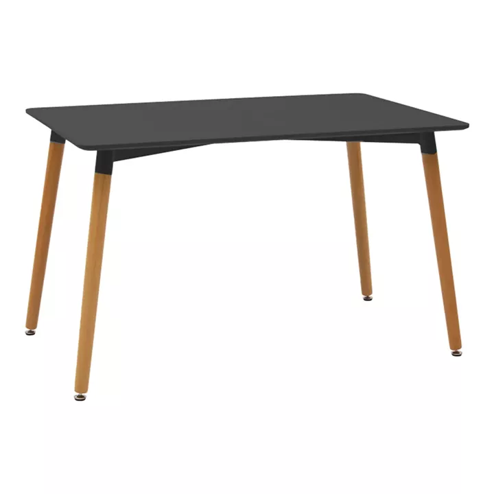 Dining table set of 5 pieces Natali-Caron pakoworld mdf in black--natural color 120x80x76cm