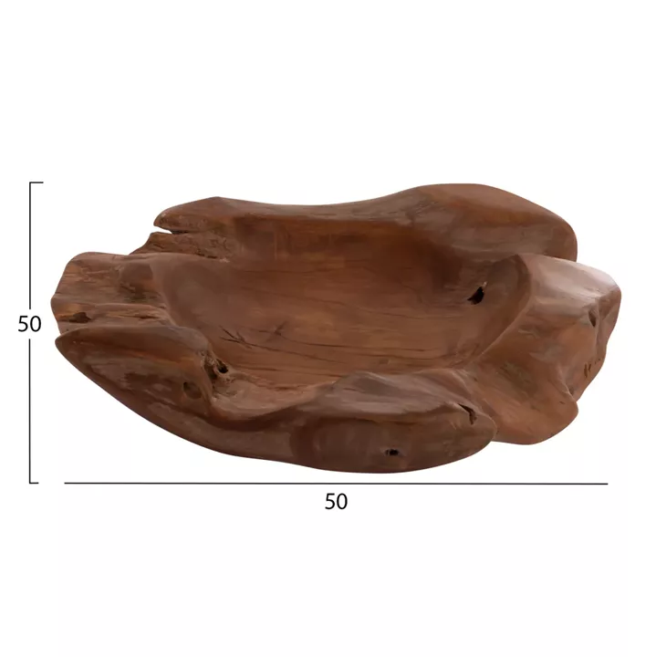 TABLE DECOR BOWL NOKI HM18296 TEAK WOOD--NATURAL COLOR 50x46x10Hcm.