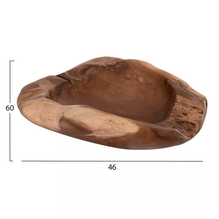 TABLE DECOR BOWL NOKI HM18297 TEAK WOOD--NATURAL COLOR 60x46x15Hcm.