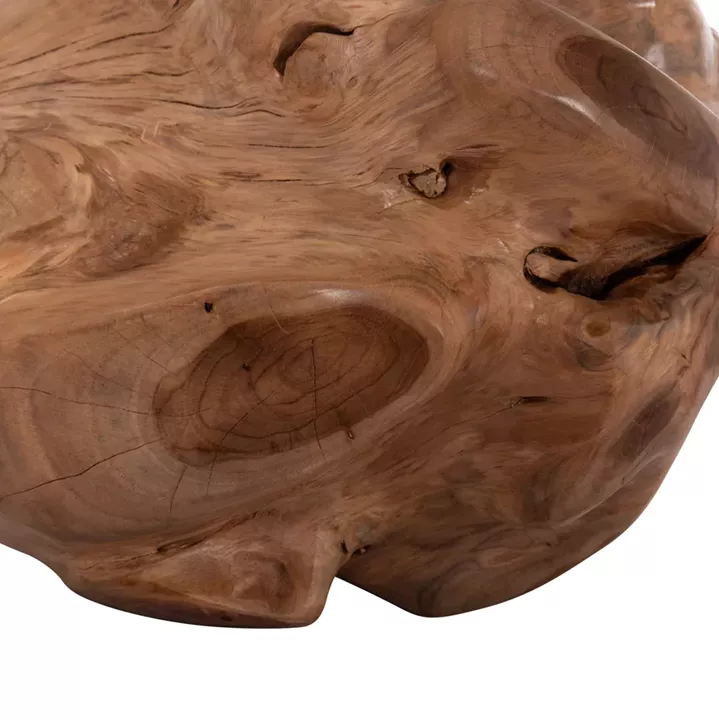 FLOOR DECORATION CLEMOR (S) HM18300 SPHERE MADE OF SOLID TEAK WOOD--NATURAL COLOR Φ30cm.