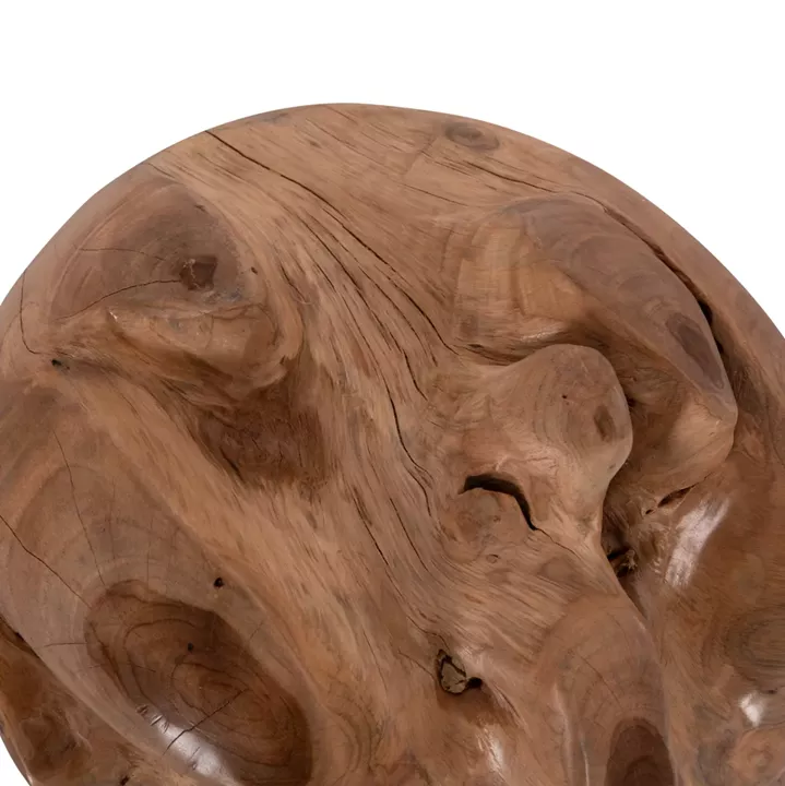 FLOOR DECORATION CLEMOR (S) HM18300 SPHERE MADE OF SOLID TEAK WOOD--NATURAL COLOR Φ30cm.