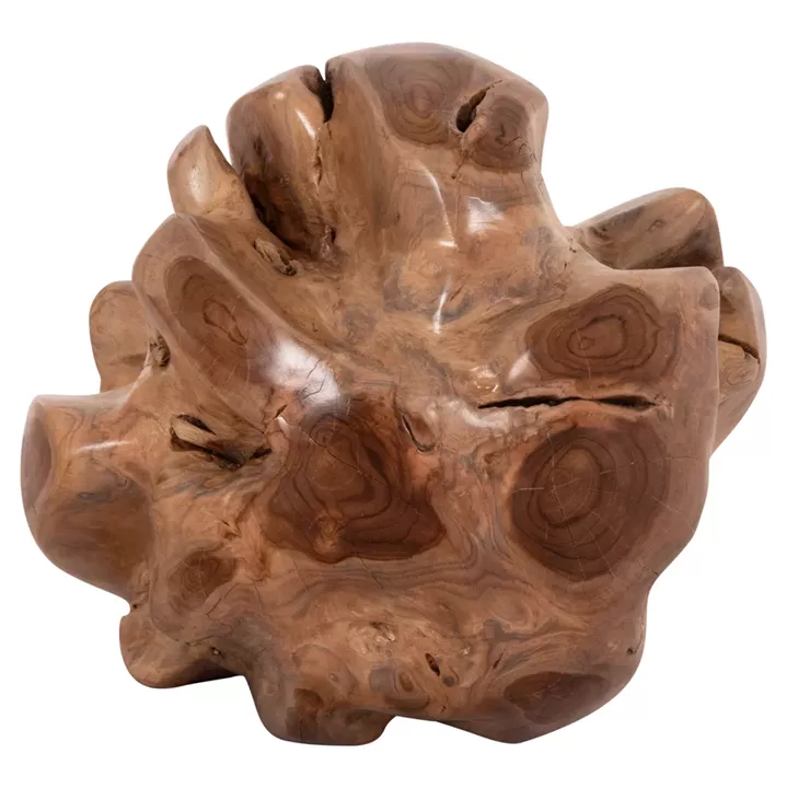 FLOOR DECORATION CLEMOR (S) HM18300 SPHERE MADE OF SOLID TEAK WOOD--NATURAL COLOR Φ30cm.