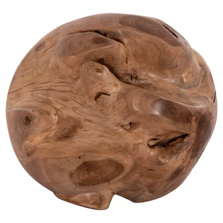 FLOOR DECORATION CLEMOR (S) HM18300 SPHERE MADE OF SOLID TEAK WOOD--NATURAL COLOR Φ30cm.