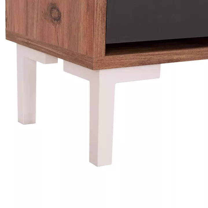 SHOE CABINET MEDY HM18187.02 MELAMINE IN ANTHRACITE & NATURAL-BLACK LEGS 85x30x108.5Hcm.