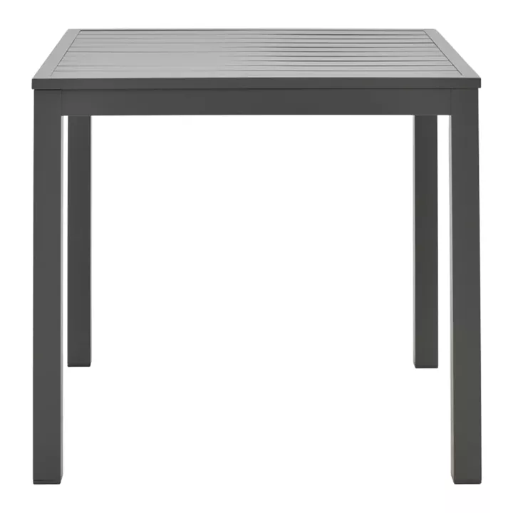Kliton-Naoki dining table set of 5 pakoworld anthracite aluminum and metal in black shade 80x80x74cm