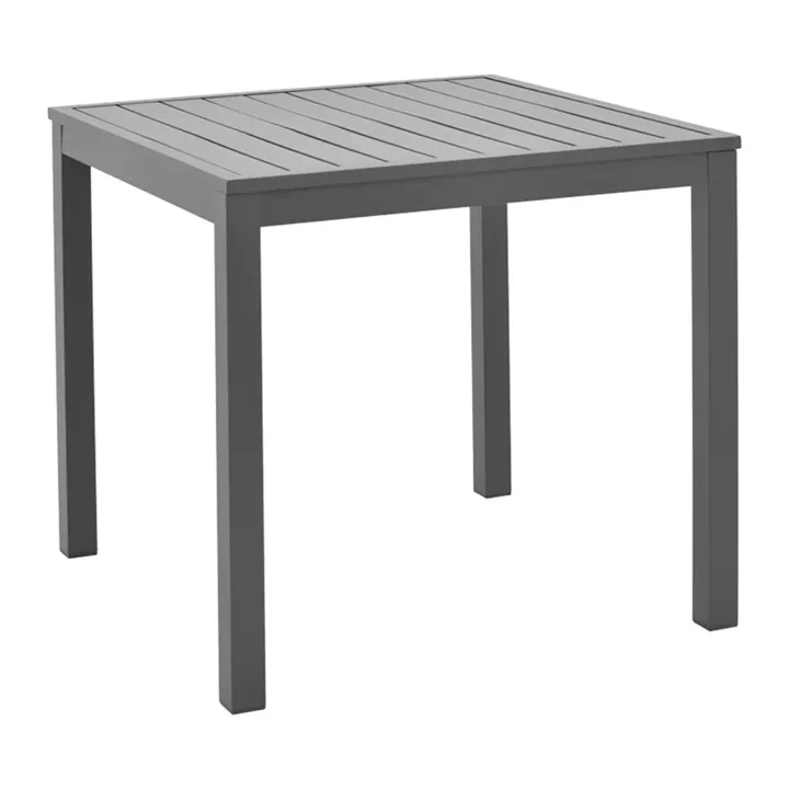 Kliton-Naoki dining table set of 5 pakoworld anthracite aluminum and metal in black shade 80x80x74cm