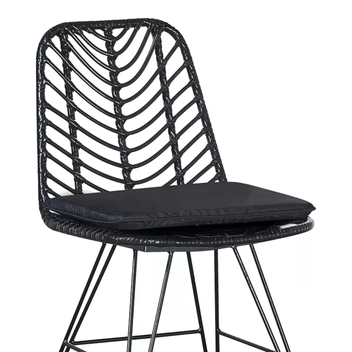 Kliton-Naoki dining table set of 5 pakoworld anthracite aluminum and metal in black shade 80x80x74cm