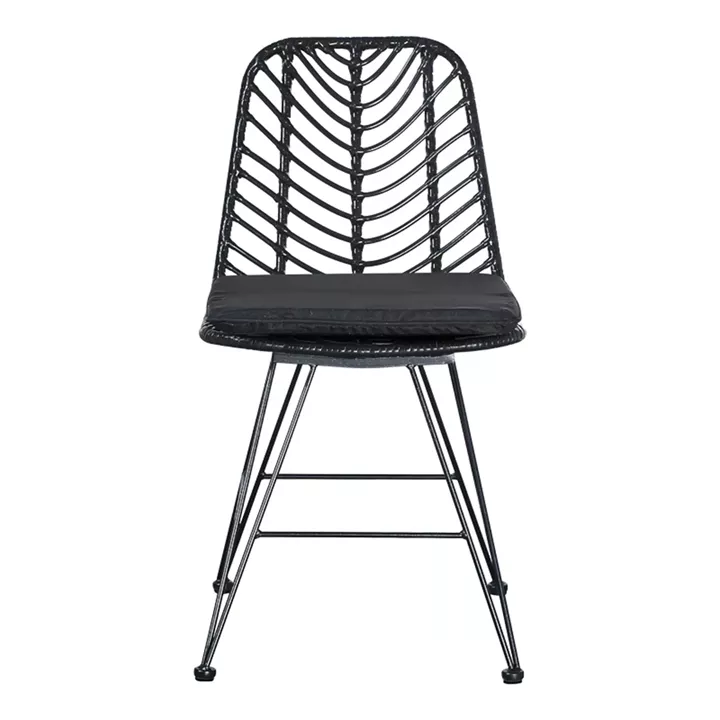 Kliton-Naoki dining table set of 5 pakoworld anthracite aluminum and metal in black shade 80x80x74cm